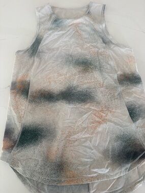 lululemon athletica White Tank Top with Gray and Rust Speckle